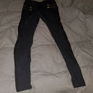 DRESS pants with gold zippers very skinny